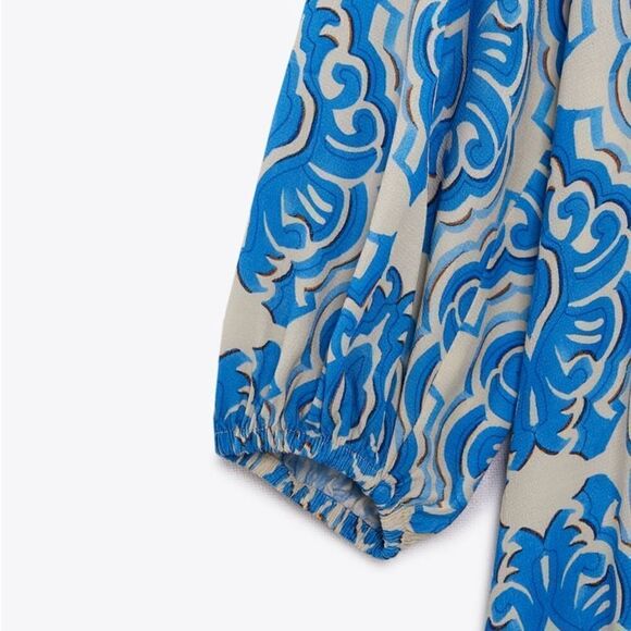 Zara Printed Midi Viscose Dress New - Picture 6 of 8